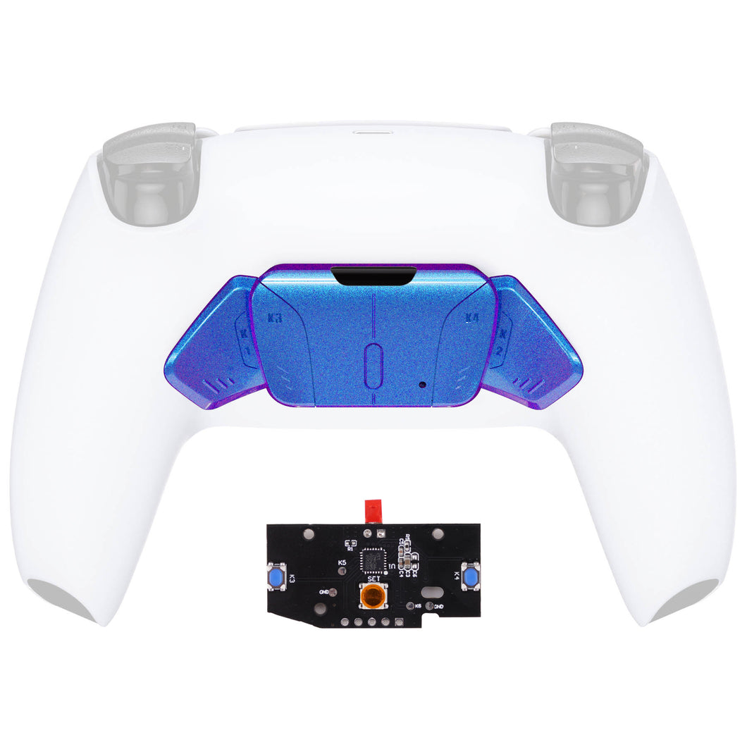 Turn Rise To Rise4 Kit-Glossy Chameleon Blue Purple Redesigned K1 K2 K3 K4 Back Buttons Housing & Remap PCB Board Compatible With PS5 Controller Extremerate Rise & Rise4 Remap Kit-VPFP3003P
