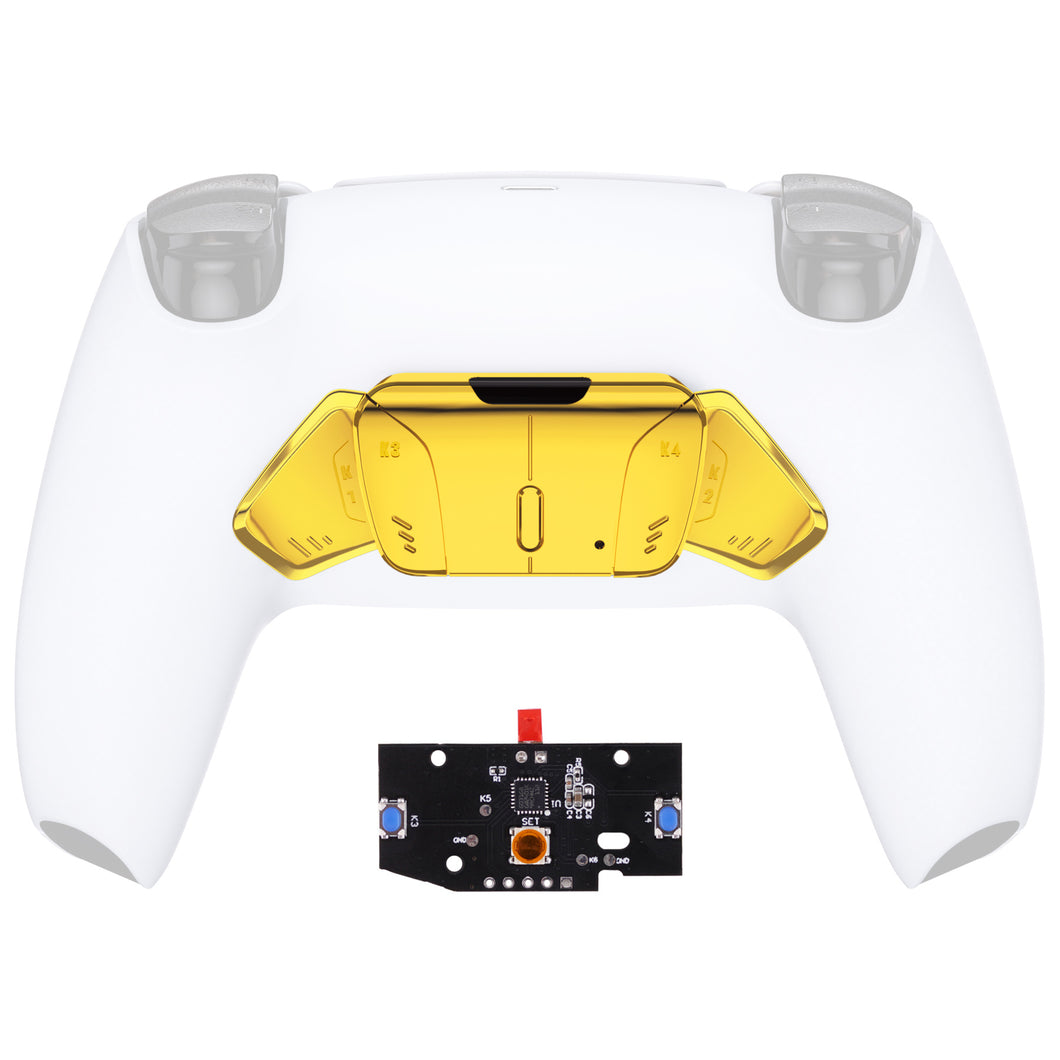 Turn Rise To Rise4 Kit-Glossy Gold Redesigned K1 K2 K3 K4 Back Buttons Housing & Remap PCB Board Compatible With PS5 Controller Extremerate Rise & Rise4 Remap Kit-VPFD4001P