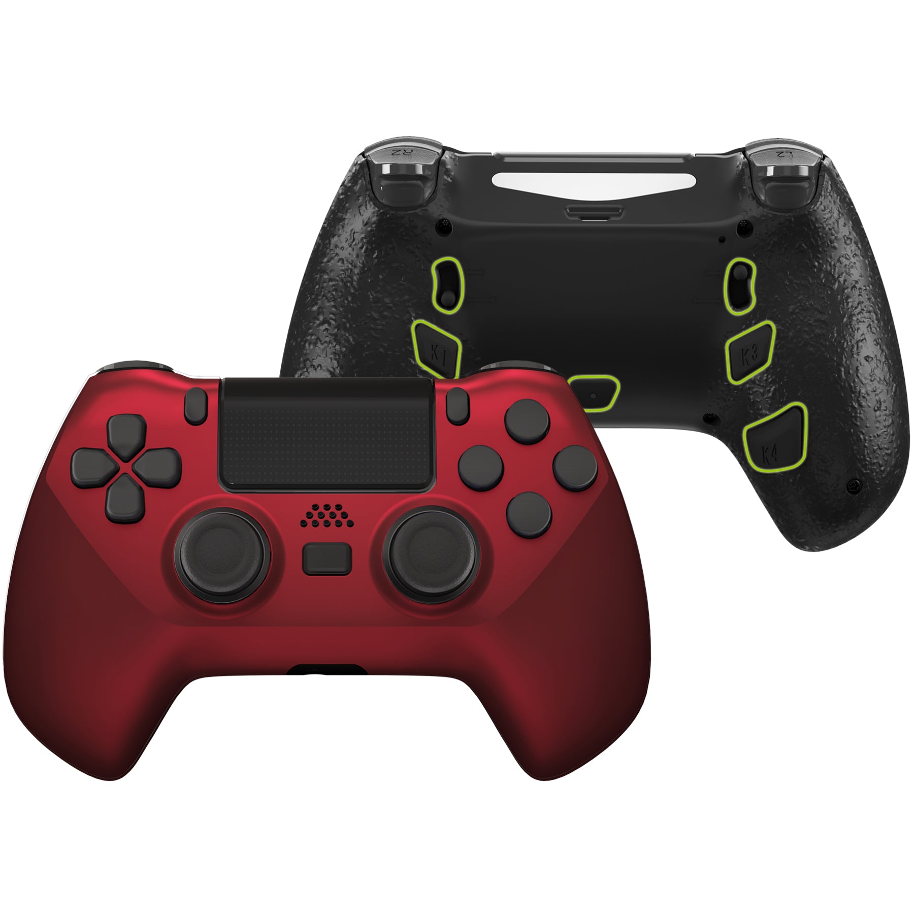 Vampire Red Decade Tournament Controller(DTC) Upgrade Kit With Upgrade  Board & Ergonmic Shell & Back Buttons & Trigger Stops Compatible With PS4  ...