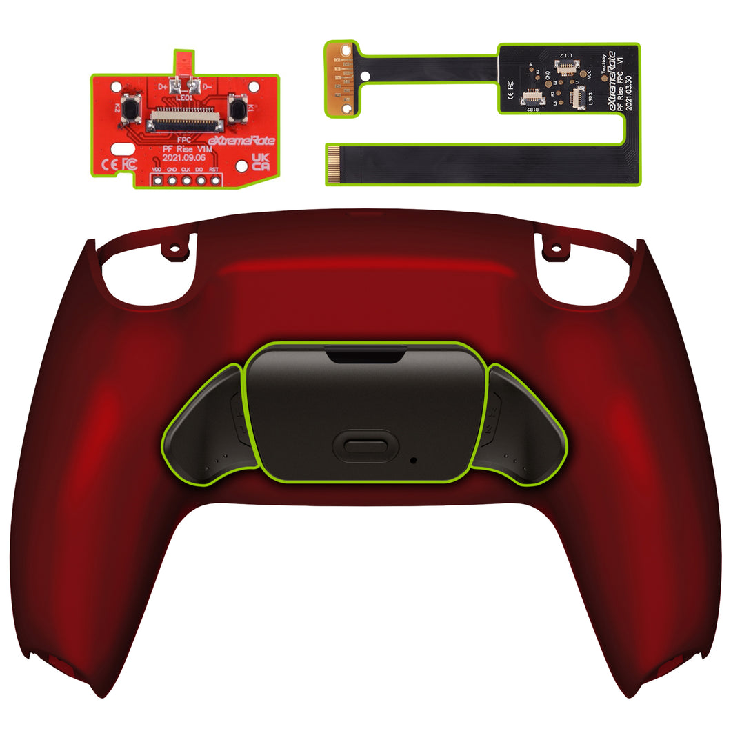 Vampire Red Real Metal Buttons (RMB) Version Rise 2.0 Remap Kit With Upgraded Board + Redesigned Back Shell + Remappable Back Buttons Compatible With PS5 Controller BDM-010 & BDM-020 - XPFJ7004