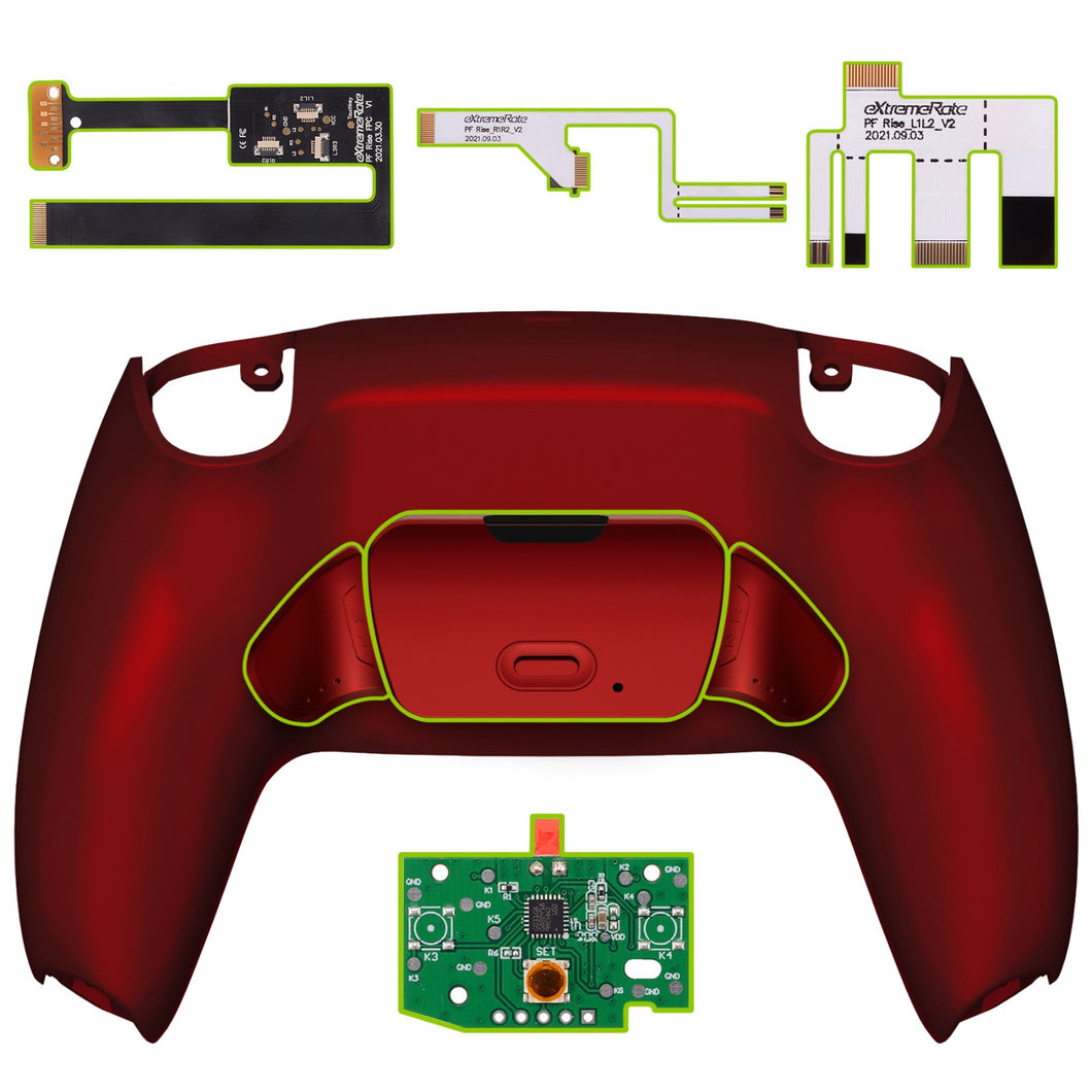 Soft Touch Vampire Red Rise 2.0 Remap Kit With Upgrade Board + Redesigned Back Shell + Back Buttons Compatible With PS5 Controller BDM-010 & BDM-020 - XPFP3003G2 - Extremerate Wholesale