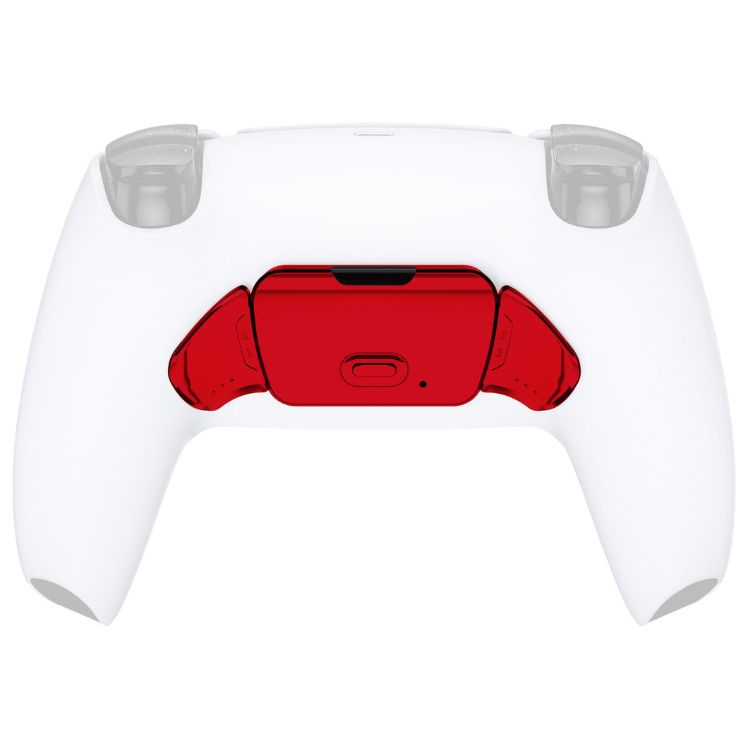Glossy Chrome Red Replacement Redesigned K1 K2 Back Button Housing Shell Compatible With PS5 Controller Extremerate Rise Remap Kit-WPFD4003