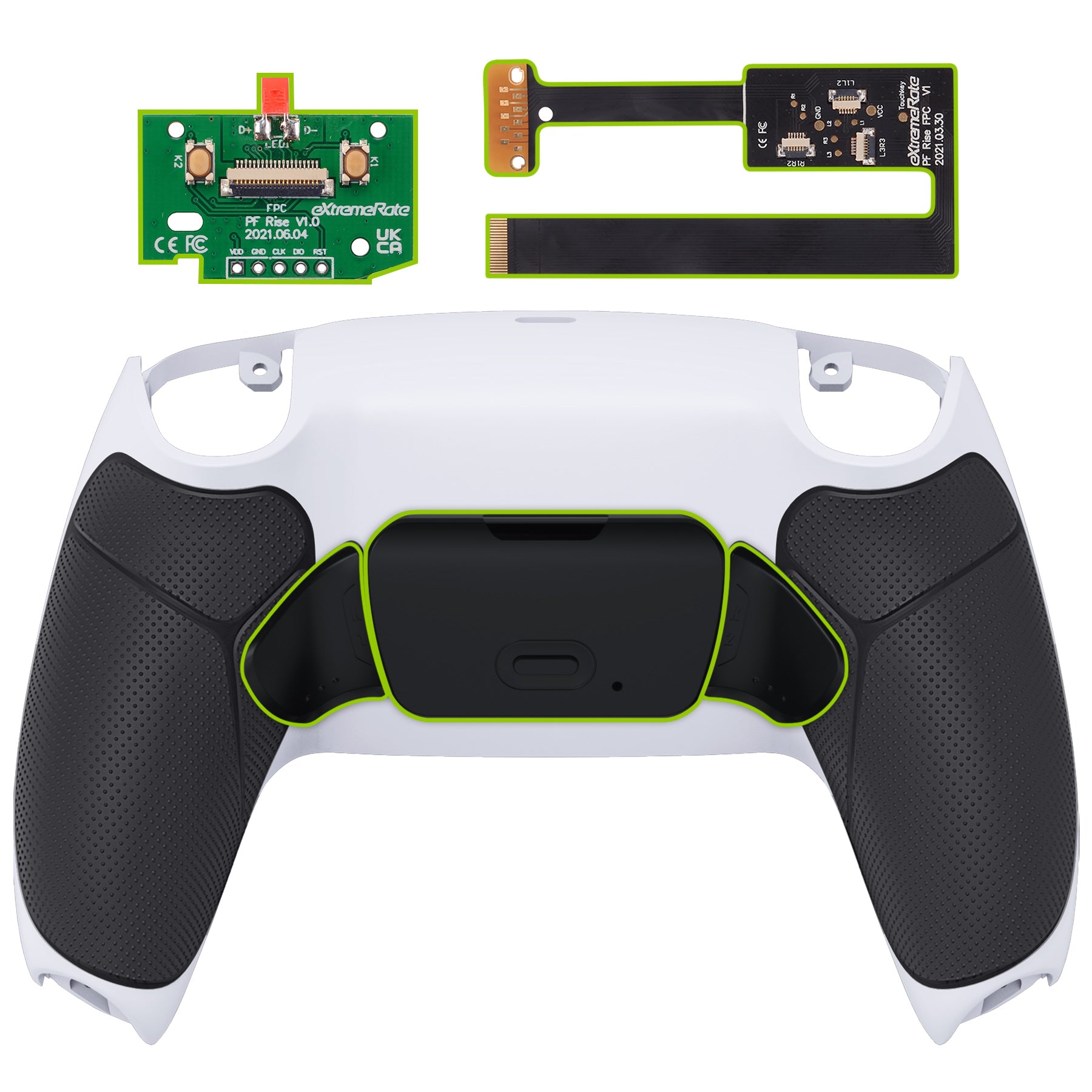 White Black-Black Grip Back Paddles Remappable RISE 2.0 Remap Kit for ...