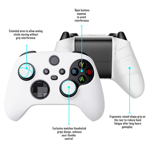 White Pure Series Anti-Slip Silicone Cover Skin With White Thumb Grip Caps For Xbox Series X/S Controller-BLX3002 - Extremerate Wholesale