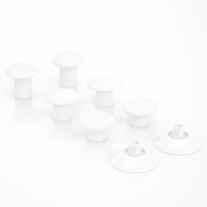 White ThumbsGear Interchangeable Ergonomic Thumbstick Compatible With PS4 Slim PS4 Pro PS5 Controller with 3 Height Domed and Concave Grips Adjustable Joystick-P4J1102WS - Extremerate Wholesale