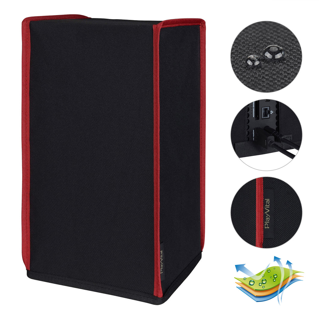 Black & Red Trim Nylon Dust Cover For Xbox Series X Console, Soft Neat Lining Dust Guard, Anti Scratch Waterproof Cover Sleeve For Xbox Series X Console - X3PJ010