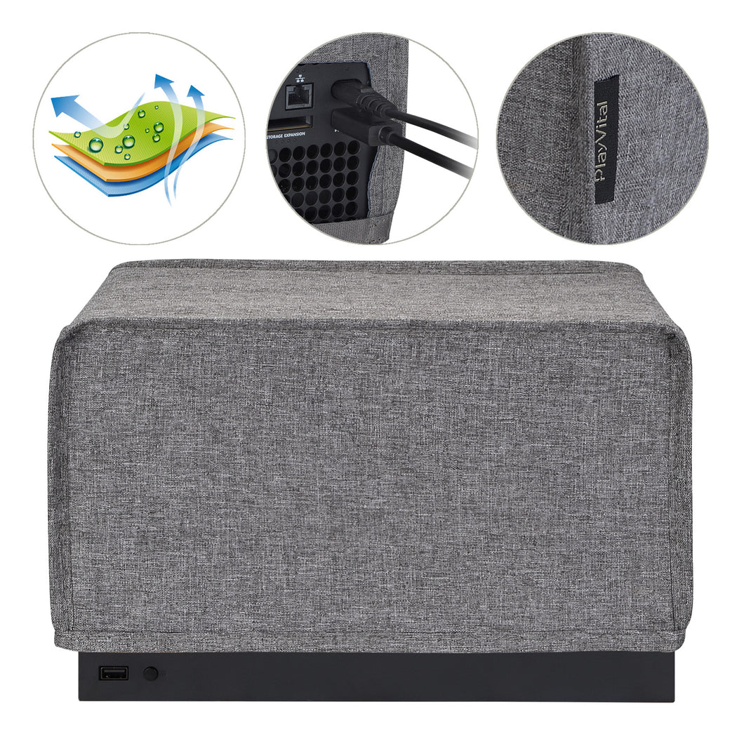 Gray Nylon Horizontal Dust Cover For Xbox Series X Console, Soft Neat Lining Dust Guard, Anti Scratch Waterproof Cover Sleeve For Xbox Series X Console - X3PJ020