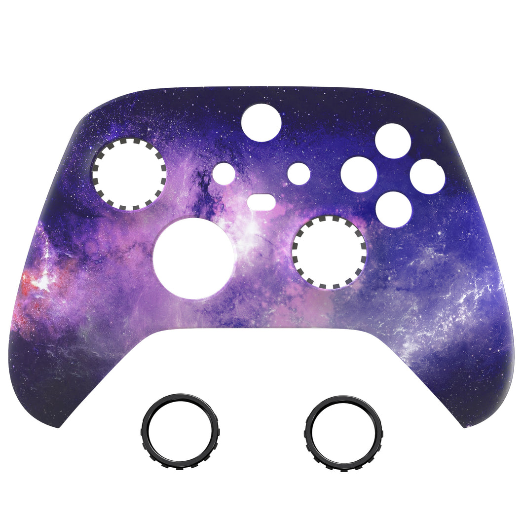 Soft Touch Purple Galaxy Front Shell With Accent Rings For Xbox Series X/S Controller-YX3T101WS - Extremerate Wholesale